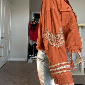 Anthropologie orange jacket